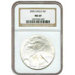 Certified Uncirculated Silver Eagle 2005 MS69