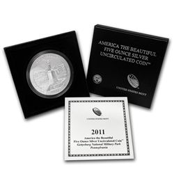 2011-P 5 oz Silver ATB Gettysburg (w/box & CoA)