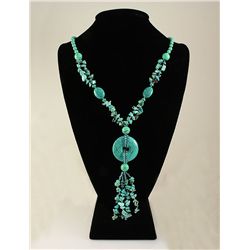 Gushing Sky Blue Turquoise 442.00ctw Beads Necklace