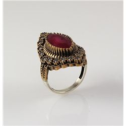 Natural Stone Cocktail Victorian Design Ring