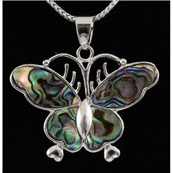 BUTTERFLY 8.16GRAMS MOTHER OF PEARL SILVER PENDANT