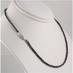 Black Diamond 27.41 ctw Necklace 14kt White Gold Lock