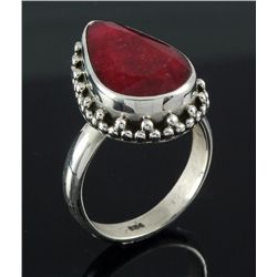 RUBY CORRUNDUM 26.94CTW STERLING SILVER RING