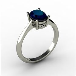 Sapphire 1.55 ctw Ring 14kt White Gold