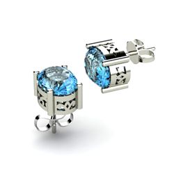 Topaz 3.20ctw Earring 14kt White Gold