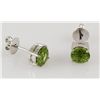 Image 2 : Sterling Silver Prong Set Earring with Peridot Gesmtone