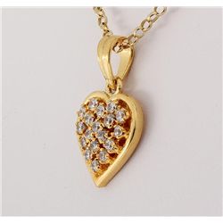 Cubic Zirconian Heart Pendant 18 Stone