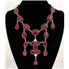 Image 1 : RUBY CORRUNDUM 132.50GRAMS SILVER STATEMENT NECKLACE