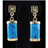 Image 1 : Turquoise Dangling 3.18g Gold Plated Silver Earring