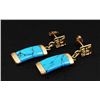 Image 2 : Turquoise Dangling 3.18g Gold Plated Silver Earring