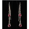 Image 1 : Sterling Silver Drop Dangle 9.46ctw Ruby Earring