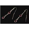 Image 2 : Sterling Silver Drop Dangle 9.46ctw Ruby Earring