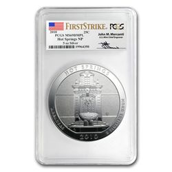 2010 5 oz Silver ATB Hot Springs MS-69 DMPL FS PCGS Joh