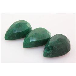 181.03ctw Faceted Loose Emerald Beryl Gemstone Lot of 3