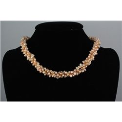 333.4CTW 16" PEACH RICE PEARL NECKLACE METAL LOCK PHILI