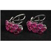 Image 1 : 12.00ctw Pink Ruby Sterling Silver Cluster Earring 4.16