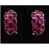 Image 2 : 12.00ctw Pink Ruby Sterling Silver Cluster Earring 4.16