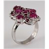 Image 1 : 3.27ctw Ruby Sturdy Cluster Princess Silver Ring 4.24g