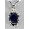 Image 1 : SAPPHIRE CORRUNDUM 32.91CTW SILVER PENDANT