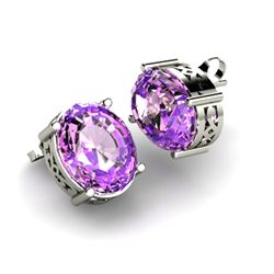 Amethyst 4.80ctw Earring 14kt White Gold