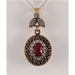 Natural Stone Vintage Victorian Design Pendant