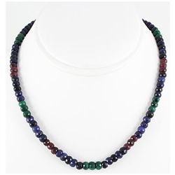 176.86ctw Natural Multi-Color Rondelles Necklace