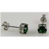 Image 2 : Green Tsavorite 1.00ctw Silver Stud Earring 0.50g