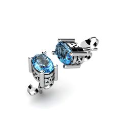 Topaz 1.14ctw Earring 14kt White Gold