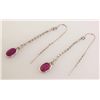 Image 1 : Sterling Silver Drop Dangle 9.10ctw Ruby Earring