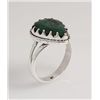 Image 1 : EMERALD BERYL 26.30CTW UNIQUE DESIGN SILVER RING