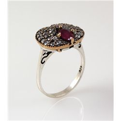 Natural Stone Statement Victorian Design Ring