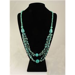 Gushing Sky Blue Turquoise 523.50ctw Beads Necklace