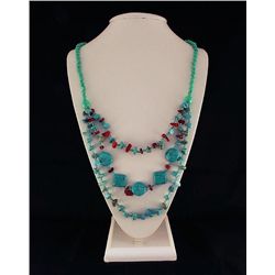 Gushing Sky Blue Turquoise 451.50ctw Beads Necklace