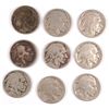 Image 1 : 9 1914 BUFFALO NICKELS AVG. CIRCULATED