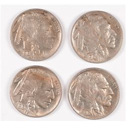 4 1916 BUFFALO NICKELS AU 50 - 58 SHARPLY STRUCK AND LUSTROUS