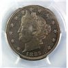 Image 2 : 1885 LIBERTY  "V"  NICKEL, PCGS, UNCIRCULATED  MINOR CLEANING, IT GRADES MS-63