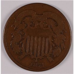 1871 Two Cent GOOD +