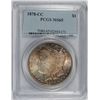 Image 1 : 1878-CC MORGAN SILVER DOLLAR, PCGS MS-65 GEM  SUPER COLORS!!