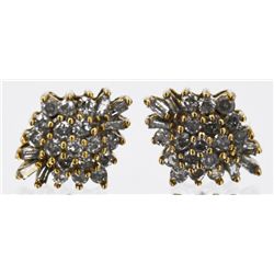 10kt Diamond Cluster Earrings