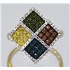 Image 1 : 14kt Yellow Gold Fancy Rainbow Diamond Ring