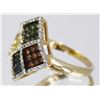 Image 2 : 14kt Yellow Gold Fancy Rainbow Diamond Ring