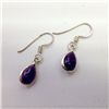 Image 1 : Sterling Silver .925 Vintage Amethyst Earrings