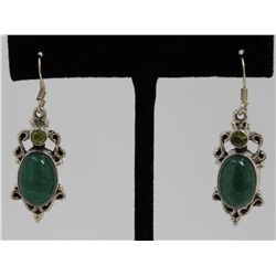 Sterling Silver .925 Vintage Peridot Earrings