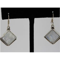 Sterling Silver .925 Vintage Moon Stone Earrings