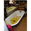 Image 2 : CAST IRON BATH TUB - CHROME CLAW FEET - COMES WITH SHOWER PLUMBING AND CURTAIN HOLDER RING