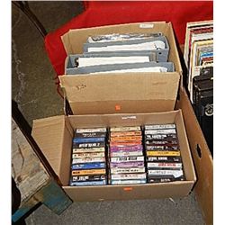 BOX OF ASSORTED CASSETTED & BOX BLUE PRINT BINDERS