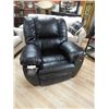 Image 1 : BLACK LEATHER ROCKER RECLINER - NEW