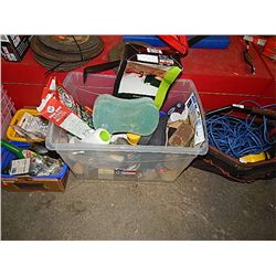 BIN OF PAINTING STUFF AND OTHERS