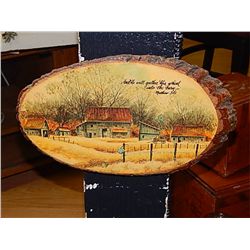 VINTAGE WOOD PLAQUE - FARM