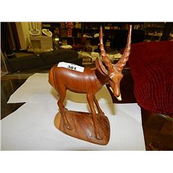 INTRICATE CARVED WOOD ANTELOPE/GAZELLE